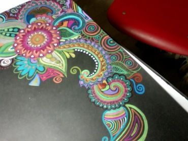 color pencil blk paper